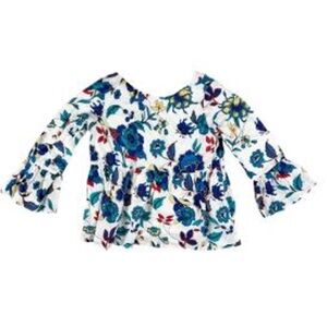 Janie & Jack floral peplum long sleeve top